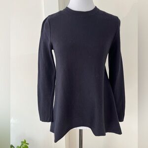 COS Long Sleeve Pullover High Low Hem Trapeze Cut Sweater Minimalist Neutral
